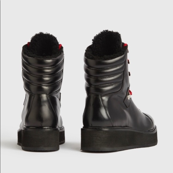 AllSaints Fae Shearling Combat Boots Sz 37 - Picture 5 of 16